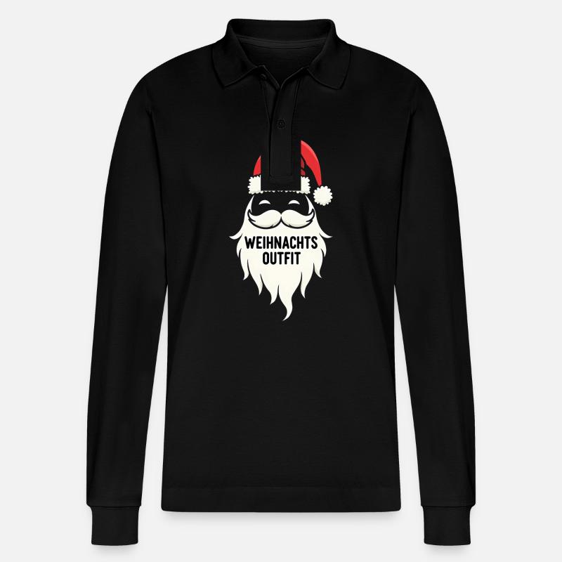 Weihnachts Outfit - Stanley/Stella Unisex Bio-Langarm-Poloshirt Prepster - Schwarz