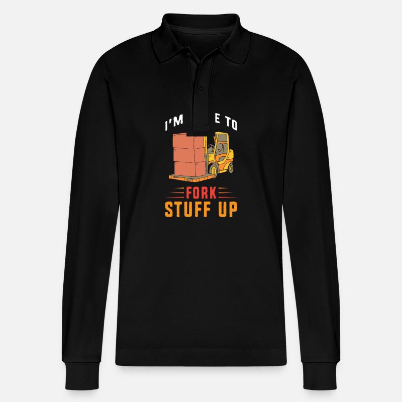 Gabelstaplerfahrer - Stanley/Stella Unisex Bio-Langarm-Poloshirt Prepster - Schwarz