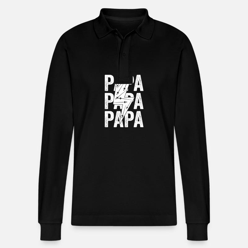 Fechter Papa Vater Fechten - Stanley/Stella Unisex Bio-Langarm-Poloshirt Prepster - Schwarz