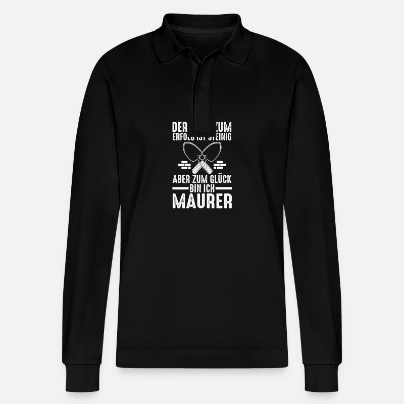 Master Bricklayer Journeyman Bricklayer - Stanley/Stella Organic Unisex Long-Sleeved Polo Shirt Prepster - black