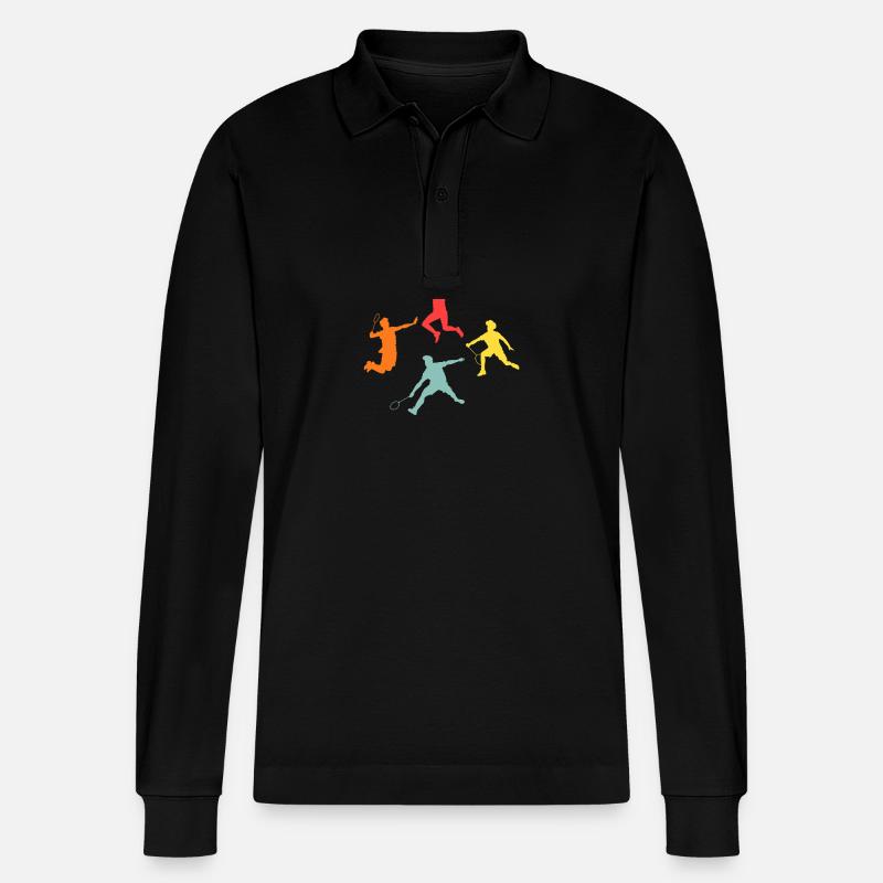 Federball Evolution Badminton - Polo à manches longues bio PREPSTER Stanley/Stella Unisexe - noir