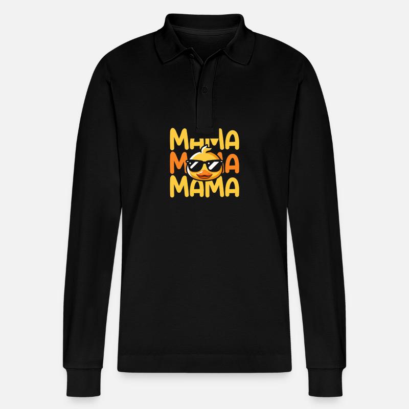 Enten Mama Mutter Ente - Stanley/Stella Unisex Bio-Langarm-Poloshirt Prepster - Schwarz