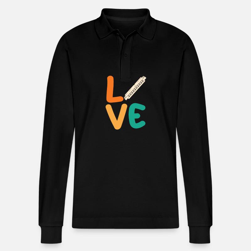 Harmonica Harmonica - Polo à manches longues bio PREPSTER Stanley/Stella Unisexe - noir