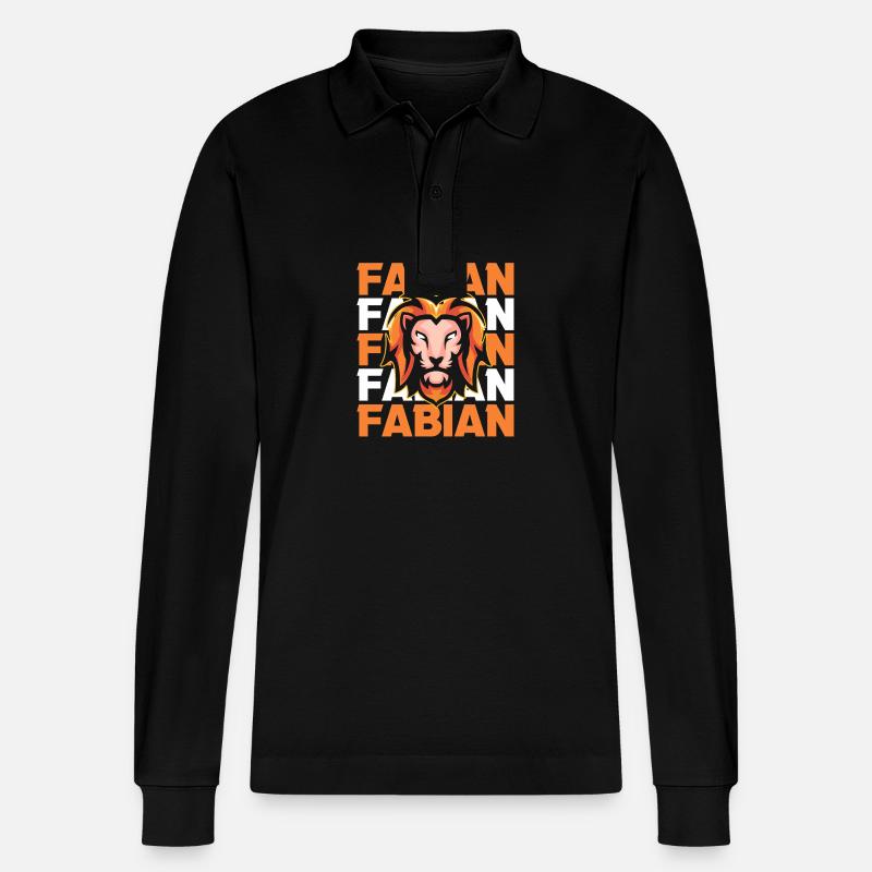 Löwe Fabian - Stanley/Stella Unisex Bio-Langarm-Poloshirt Prepster - Schwarz