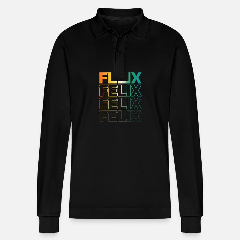 Felix - Stanley/Stella Unisex Bio-Langarm-Poloshirt Prepster - Schwarz