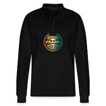 Frank - Stanley/Stella Organic Unisex Long-Sleeved Polo Shirt Prepster - black - Front - Anna (173cm) & Nico (186cm)