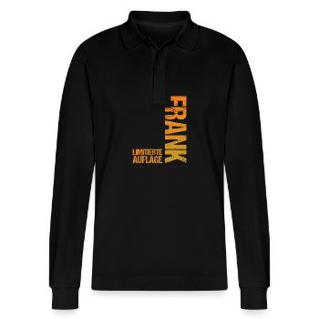 Frank - Stanley/Stella Organic Unisex Long-Sleeved Polo Shirt Prepster - black - Front - Anna (173cm) & Nico (186cm)