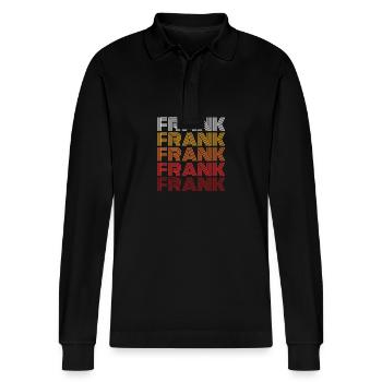 Frank - Stanley/Stella Organic Unisex Long-Sleeved Polo Shirt Prepster - black - Front - Anna (173cm) & Nico (186cm)