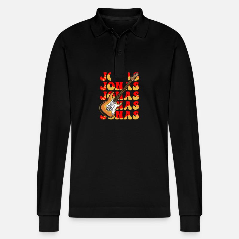 Jonas - Stanley/Stella Unisex Bio-Langarm-Poloshirt Prepster - Schwarz