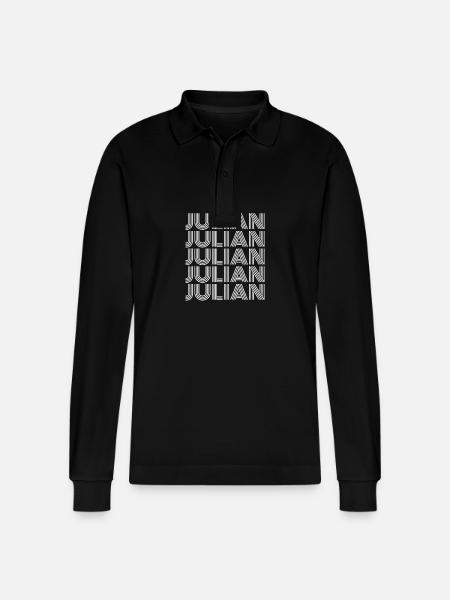 Julian - Stanley/Stella Organic Unisex Long-Sleeved Polo Shirt Prepster - black
