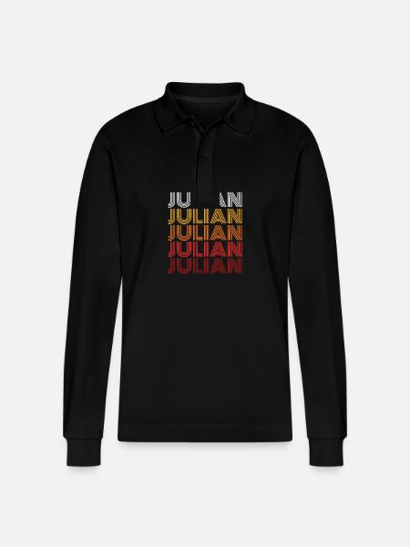 Julian - Stanley/Stella Organic Unisex Long-Sleeved Polo Shirt Prepster - black