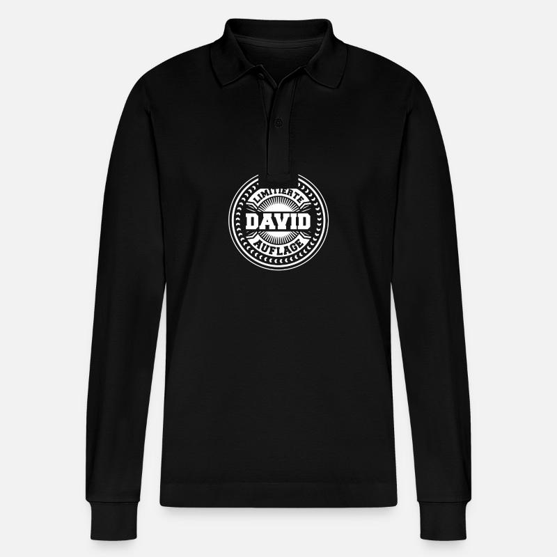 David - Stanley/Stella Unisex Bio-Langarm-Poloshirt Prepster - Schwarz