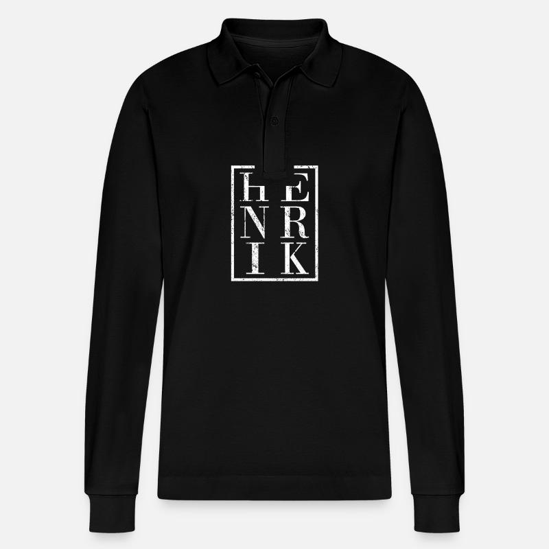 Henrik - Stanley/Stella Unisex Bio-Langarm-Poloshirt Prepster - Schwarz