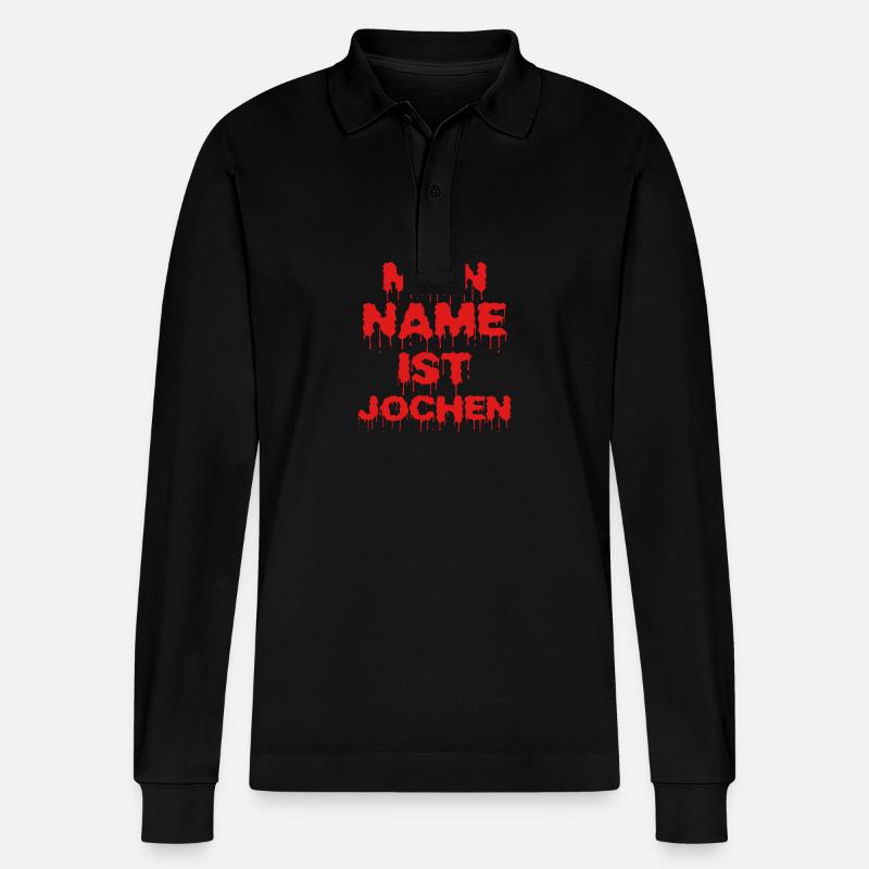 Jochen - Stanley/Stella Unisex Bio-Langarm-Poloshirt Prepster - Schwarz