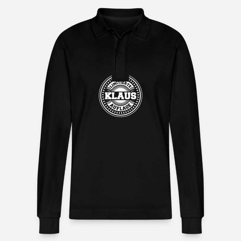 Klaus - Stanley/Stella Unisex Bio-Langarm-Poloshirt Prepster - Schwarz