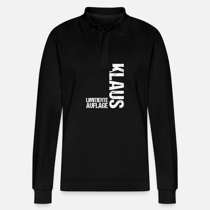Klaus - Stanley/Stella Unisex Bio-Langarm-Poloshirt Prepster - Schwarz