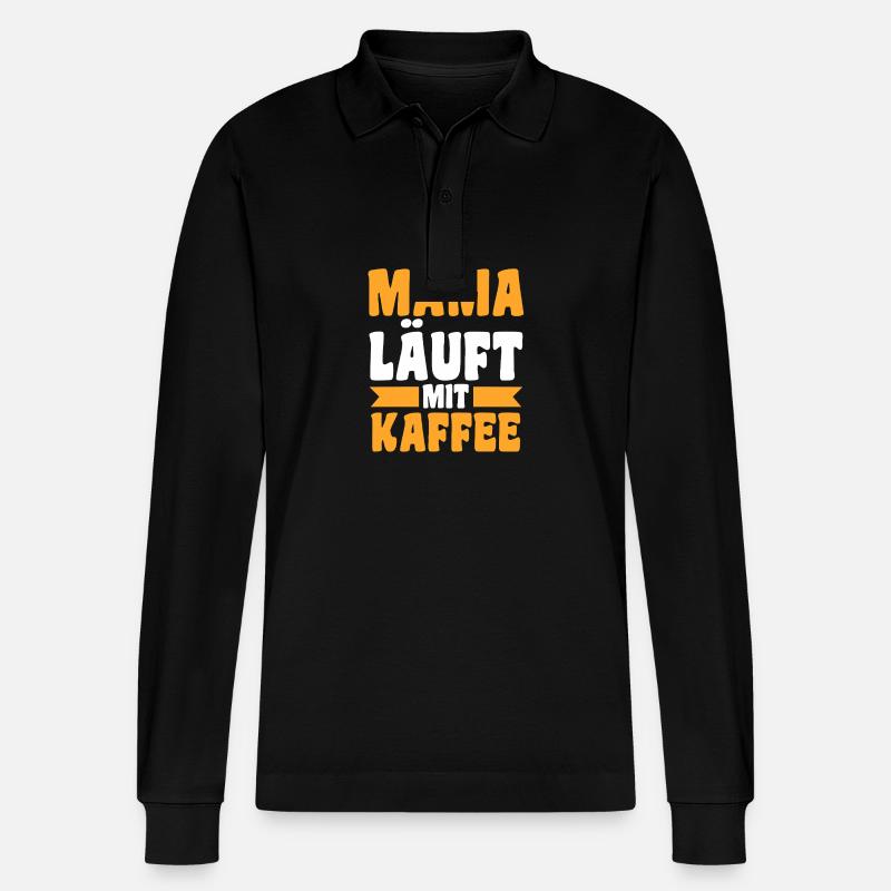 Kaffee Mutter Team Mama - Stanley/Stella Unisex Bio-Langarm-Poloshirt Prepster - Schwarz