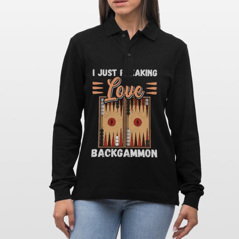 Backgammon Board Game Backgammon Play Gift Stanley/Stella Organic Unisex Long-Sleeved Polo Shirt Prepster