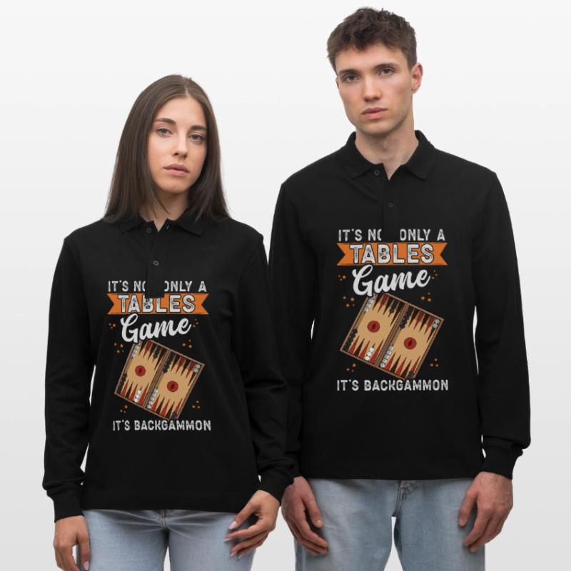 Backgammon Brettspiel Backgammon Spiel Geschenk Stanley/Stella Unisex Bio-Langarm-Poloshirt Prepster