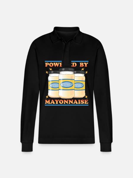 Mayo Powered By Mayonnaise Gift - Stanley/Stella Organic Unisex Long-Sleeved Polo Shirt Prepster - black