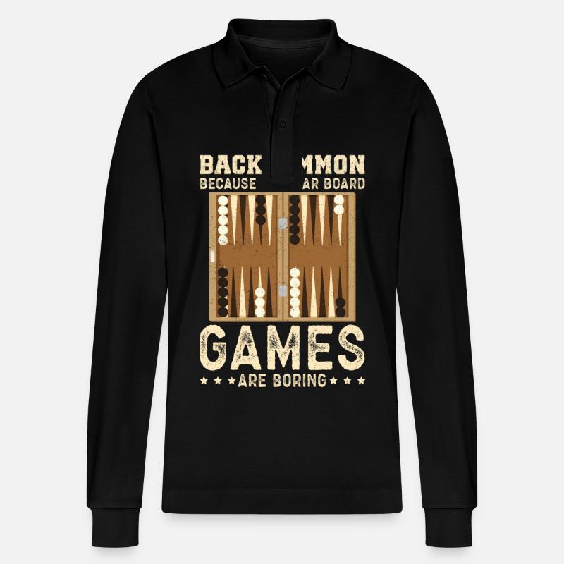 Backgammon Spieler Backgammon Brettspiel Geschenk - Stanley/Stella Unisex Bio-Langarm-Poloshirt Prepster - Schwarz