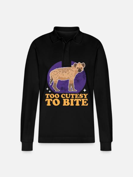 Hyäne Tüpfelhyäne Hyänen Geschenk - Stanley/Stella Unisex Bio-Langarm-Poloshirt Prepster - Schwarz