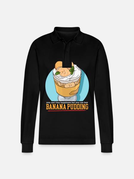 Banana Pudding Banana Pudding Gift - Stanley/Stella Organic Unisex Long-Sleeved Polo Shirt Prepster - black
