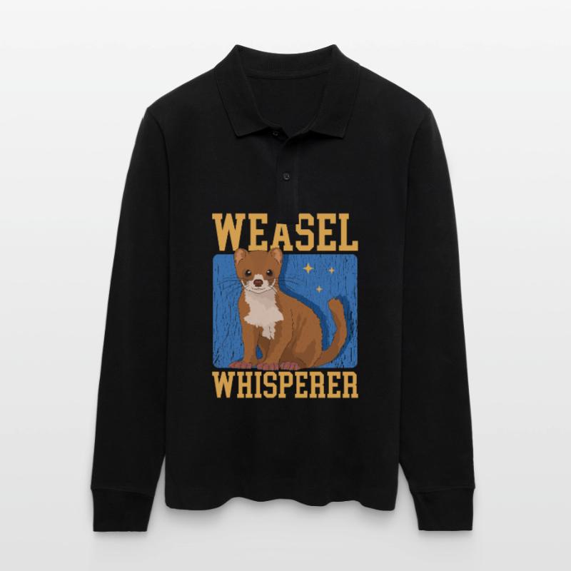 Weasel Mouse Weasel Hermännchen Gift Stanley/Stella Organic Unisex Long-Sleeved Polo Shirt Prepster
