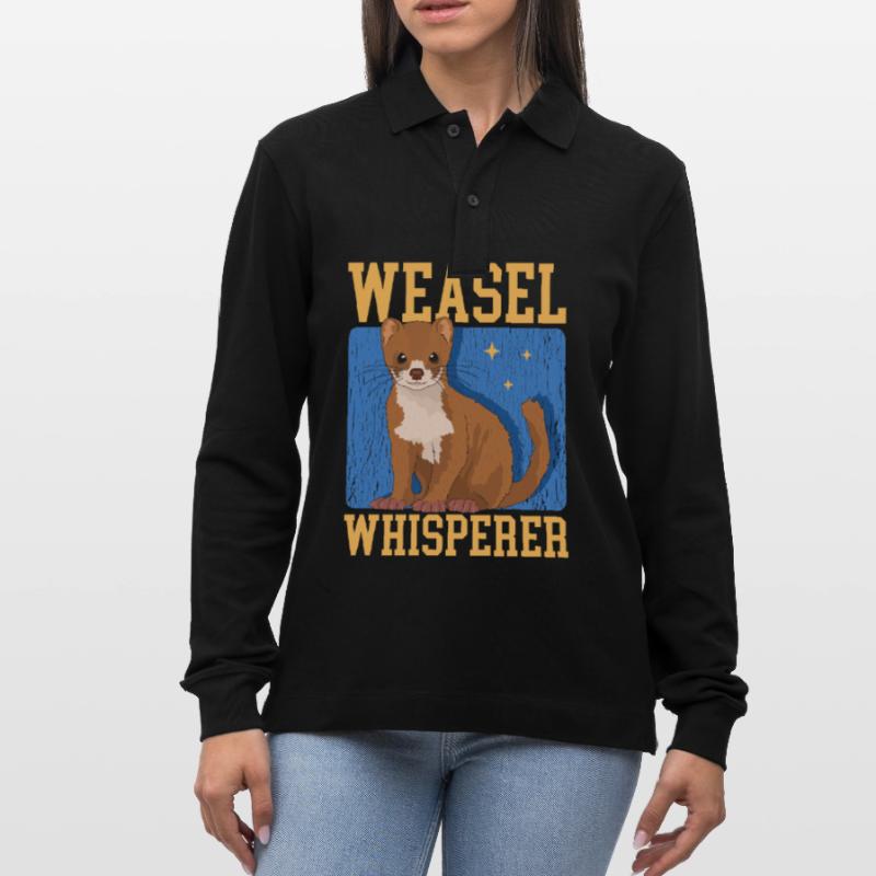 Weasel Mouse Weasel Hermännchen Gift Stanley/Stella Organic Unisex Long-Sleeved Polo Shirt Prepster