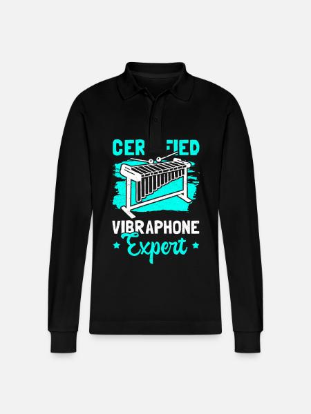 Vibraphone Player Vibraphone Vibraphonist Gift - Stanley/Stella Organic Unisex Long-Sleeved Polo Shirt Prepster - black