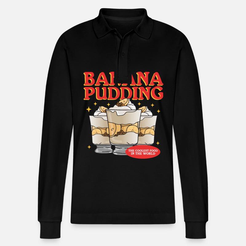 Bananenpudding Bananen-Pudding Geschenk - Stanley/Stella Unisex Bio-Langarm-Poloshirt Prepster - Schwarz