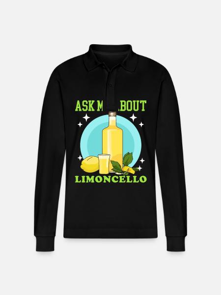 Limoncello Liqueur from Lemons Gift - Stanley/Stella Organic Unisex Long-Sleeved Polo Shirt Prepster - black