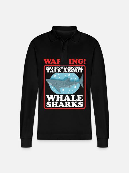 Whale Shark Whale Shark Gift - Stanley/Stella Organic Unisex Long-Sleeved Polo Shirt Prepster - black
