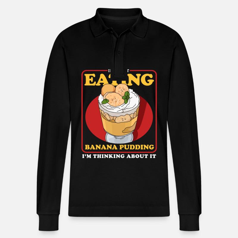 Bananenpudding Bananen Pudding Geschenk - Stanley/Stella Unisex Bio-Langarm-Poloshirt Prepster - Schwarz