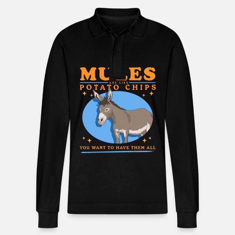 Maultier Muli Maultiere Maulesel Geschenk - Stanley/Stella Unisex Bio-Langarm-Poloshirt Prepster - Schwarz