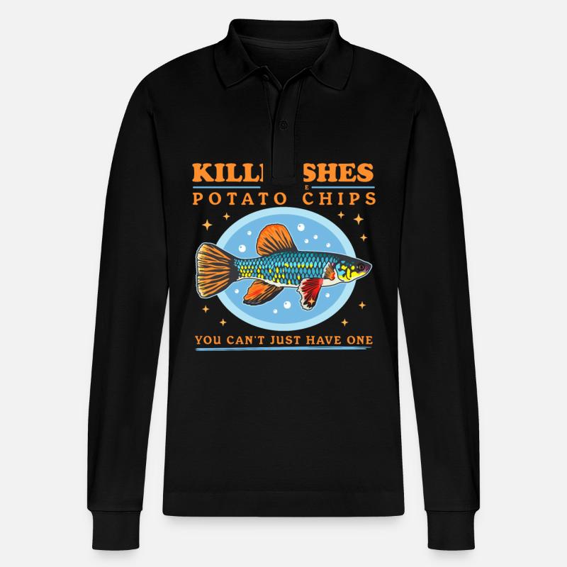 Eierlegende Zahnkarpfen Killifish Geschenk - Stanley/Stella Unisex Bio-Langarm-Poloshirt Prepster - Schwarz