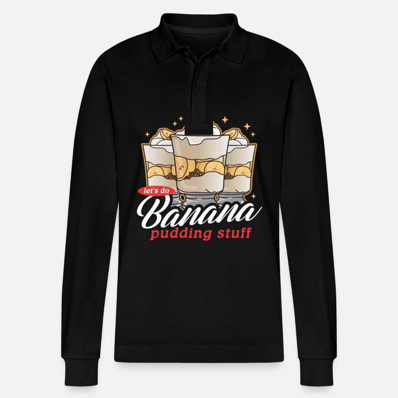 Bananenpudding Bananen-Pudding Geschenk - Stanley/Stella Unisex Bio-Langarm-Poloshirt Prepster - Schwarz