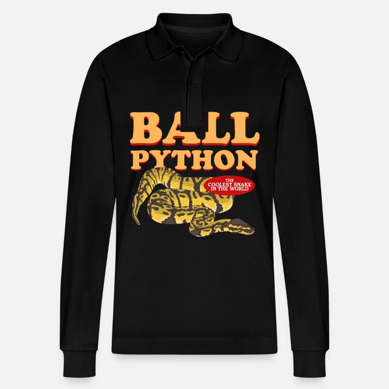 Königspython Python Schlangen Geschenk - Stanley/Stella Unisex Bio-Langarm-Poloshirt Prepster - Schwarz