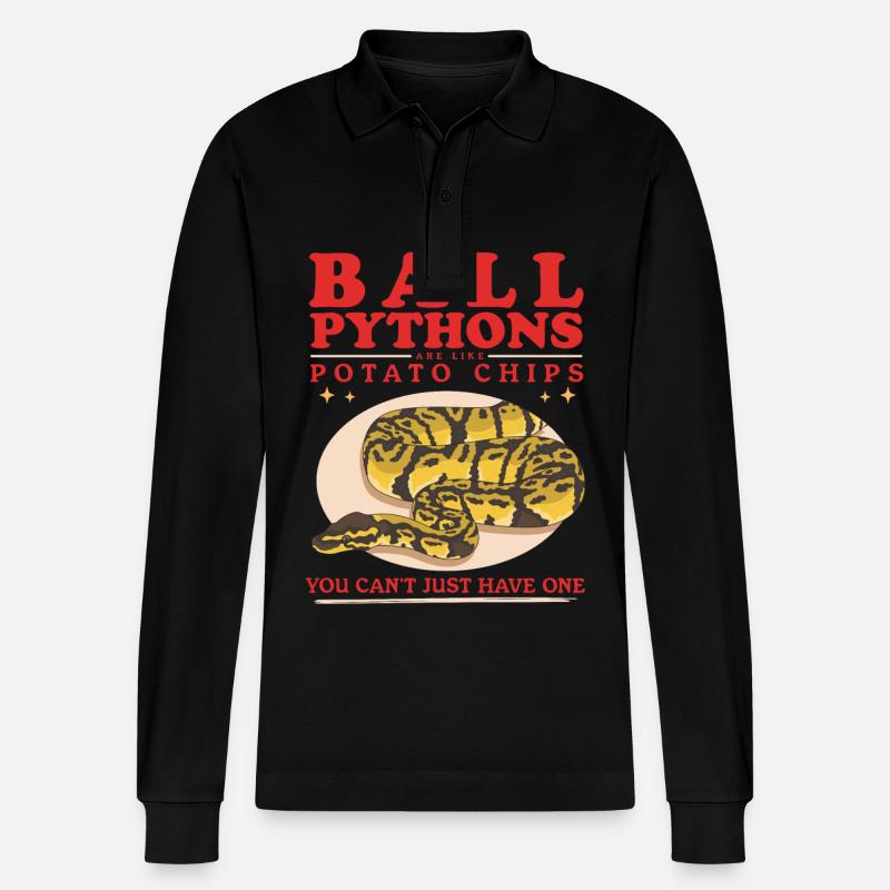 Roi Python Python Serpent Cadeaux - Polo à manches longues bio PREPSTER Stanley/Stella Unisexe - noir