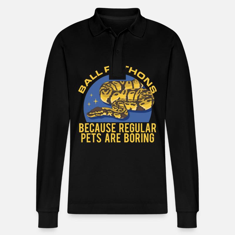 Königspython Schlangen Python Geschenk - Stanley/Stella Unisex Bio-Langarm-Poloshirt Prepster - Schwarz