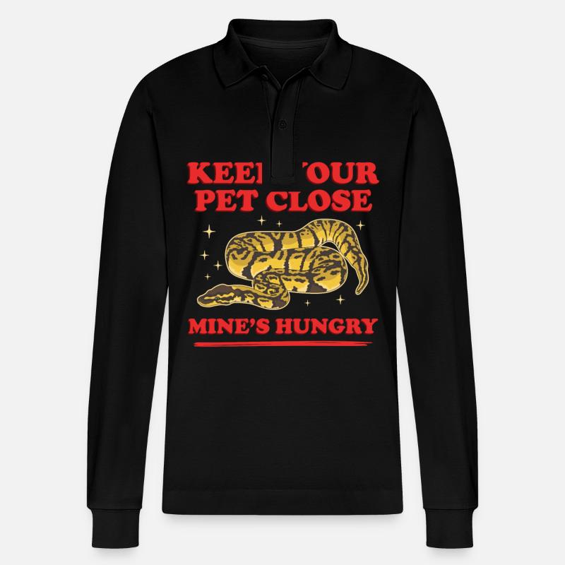 Roi Python Serpent Python Cadeau - Polo à manches longues bio PREPSTER Stanley/Stella Unisexe - noir