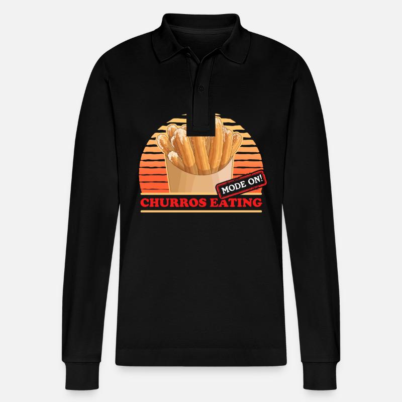 Churros Churro Geschenk - Stanley/Stella Unisex Bio-Langarm-Poloshirt Prepster - Schwarz