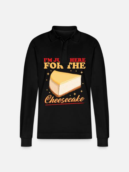 Cheesecake Cheesecake Gift - Stanley/Stella Organic Unisex Long-Sleeved Polo Shirt Prepster - black