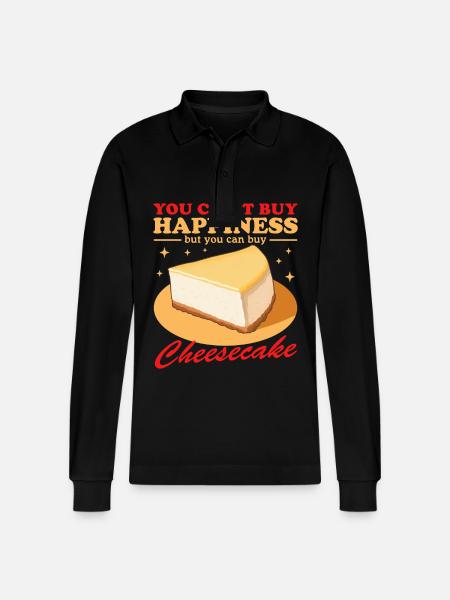 Cheesecake Curd Cake Gifts - Stanley/Stella Organic Unisex Long-Sleeved Polo Shirt Prepster - black