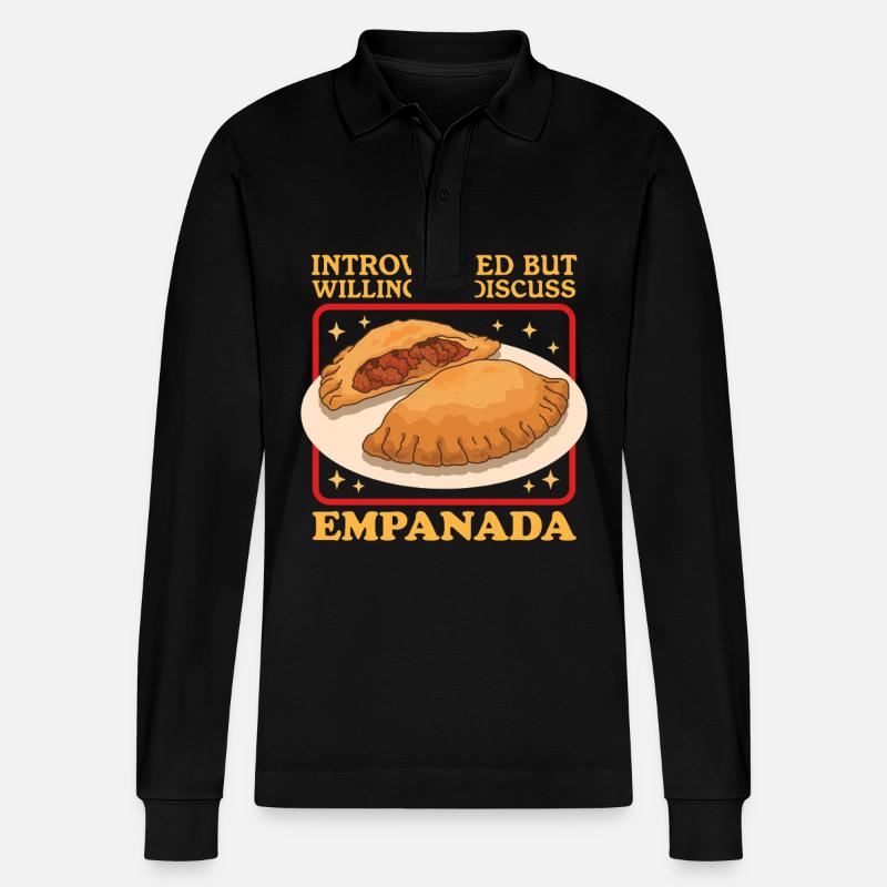 Empanadas Dumpling Empanada Gift - Stanley/Stella Organic Unisex Long-Sleeved Polo Shirt Prepster - black