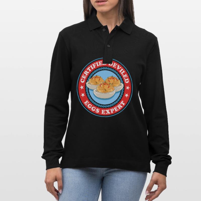 Gefüllte Eier Experte Deviled Eggs Geschenk Stanley/Stella Unisex Bio-Langarm-Poloshirt Prepster