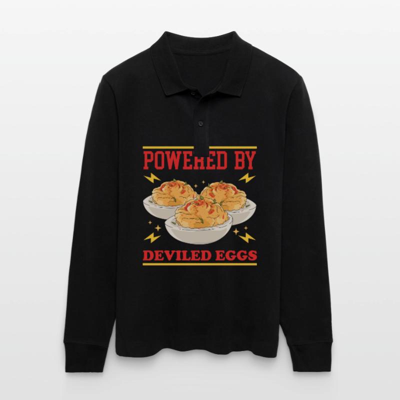 Gefüllte Eier Dressed Deviled Eggs Geschenke Stanley/Stella Unisex Bio-Langarm-Poloshirt Prepster