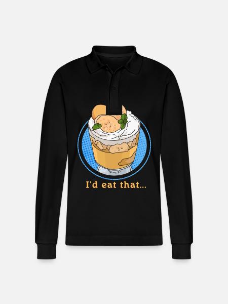 Banana Pudding Banana Pudding Gift - Stanley/Stella Organic Unisex Long-Sleeved Polo Shirt Prepster - black