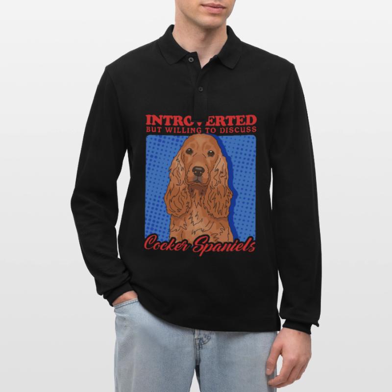 Cocker Spaniel Cocker Spaniel Gift Stanley/Stella Organic Unisex Long-Sleeved Polo Shirt Prepster
