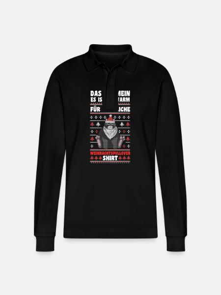 Santa Claus Christmas Ugly Christmas - Stanley/Stella Organic Unisex Long-Sleeved Polo Shirt Prepster - black
